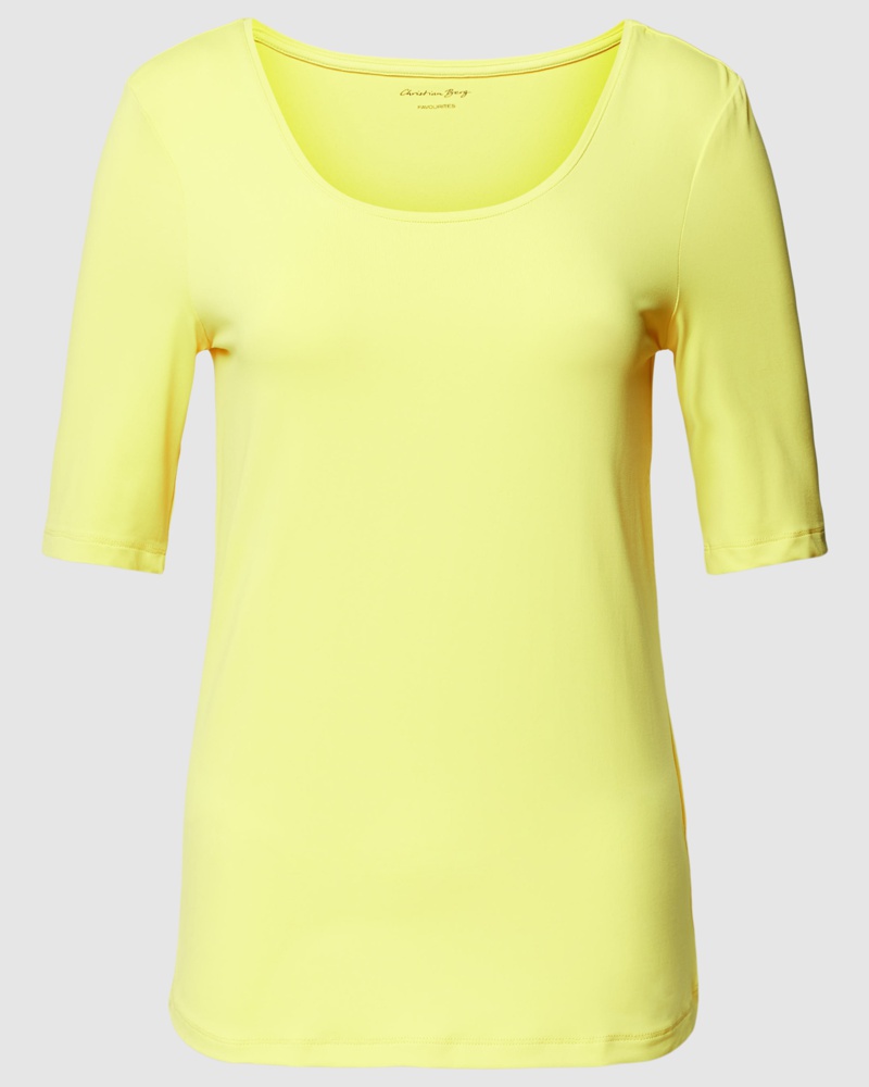 Christian Berg Damen T-Shirt mit geripptem Rundhalsausschnitt