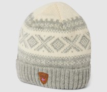 Beanie mit Allover-Muster Modell 'CORTINA'