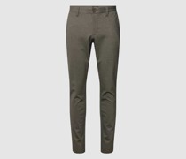 Tapered Fit Stoffhose mit Fischgratmuster