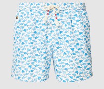 Badehose mit Label-Patch Modell 'LIGHTNING'