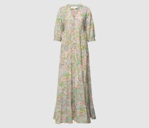 Maxikleid aus reiner Bio-Baumwolle mit V-Ausschnitt Modell 'Cala'