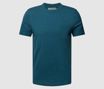 T-Shirt in melierter Optik mit Brusttasche