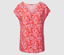 Blusenshirt aus reiner Viskose mit Kellerfalte