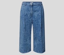 Jeans-Culotte mit floralem Muster