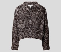 Cropped Hemdbluse mit floralem Muster