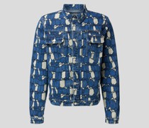 Jeansjacke mit Allover-Muster