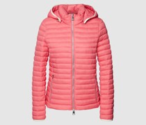 Steppjacke mit Label-Patch und abnehmbarer Kapuze