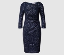 Knielanges Cocktailkleid mit Paillettenbesatz