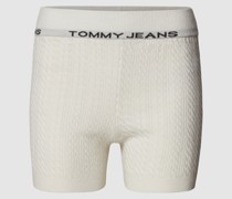 Shorts in Strick-Optik mit Label-Print