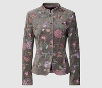 Blazer mit Stehkragen und floralem Stitching