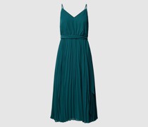 Knielanges Cocktailkleid mit Bindegürtel