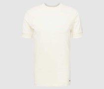 T-Shirt mit geripptem Rundhalsausschnitt Modell 'ANTON'