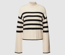 Strickpullover mit Streifenmuster Modell 'HAPPINESS'