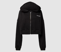 Crop Sweatjacke mit Label-Print Modell 'CULLA'