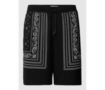 Chino-Shorts mit Paisley-Muster