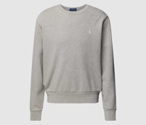 Sweatshirt in unifarbenem Design mit Label-Stitching