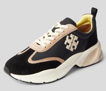 Sneaker aus Leder-Mix