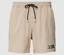 Badehose mit Label-Stitching Modell 'COMFORT'