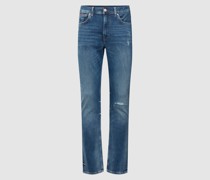 Jeans mit Label-Patch aus Leder Modell 'HOUSTON'
