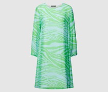 Knielanges Kleid aus Viskose mit Allover-Muster