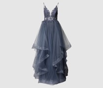 Abendkleid mit Spitzenbesatz