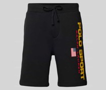 Shorts mit Label-Print und elastischem Bund