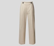 High Waist Stoffhose mit Falten