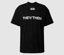 T-Shirt mit Statement- und Motiv-Print