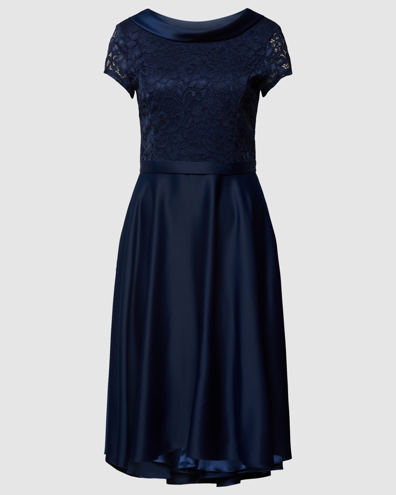 Vera Mont Damen Cocktailkleid mit Spitzenbesatz