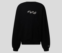 Oversized Sweatshirt mit Label-Stitching