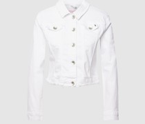 Jeansjacke mit ausgefranstem Saum