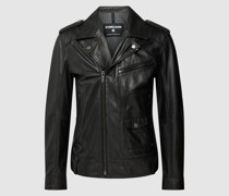 Lederjacke mit Reißverschlusstaschen Modell 'PARKLEY'