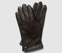 Lederhandschuhe mit Label-Applikation Modell 'CLASSIC'