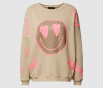 Sweatshirt mit Strasssteinbesatz Modell 'JOY'