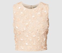 Crop Top mit Ziersteinbesatz