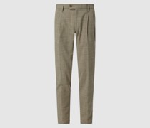 Slim Straight Fit Bundfaltenhose mit Leinen-Anteil Modell 'Tarmac'