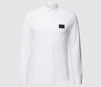 Regular Fit Freizeithemd mit Label-Patch Modell 'Pique'