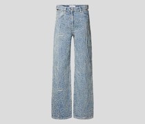Relaxed Fit Jeans mit Strukturmuster