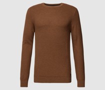 Strickpullover in unifarbenem Design mit Rundhalsausschnitt