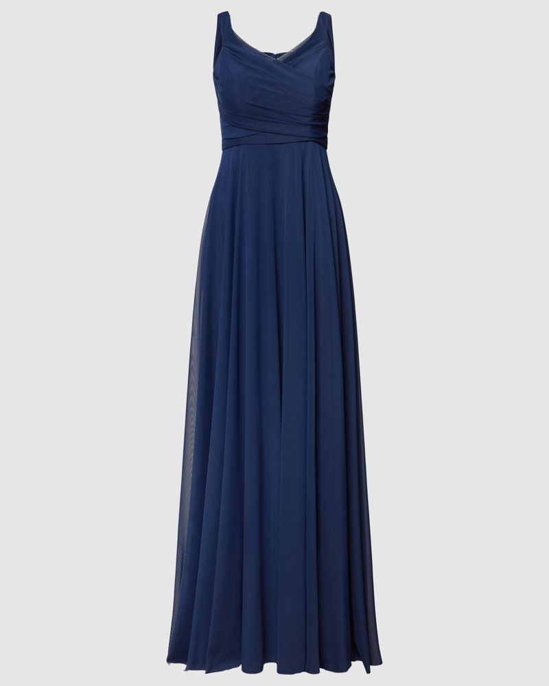 TROYDEN Damen Abendkleid mit breiten Trägern