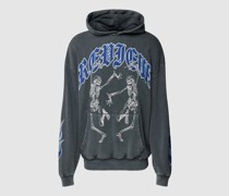 Hoodie mit Motiv-Print und Känguru-Tasche
