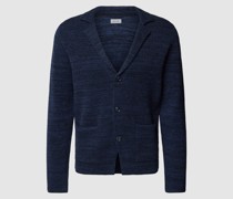 Strickjacke in Two-Tone-Machart mit Reverskragen