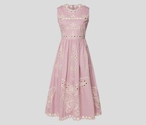 Midikleid mit Lochstickereien