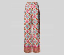 Wide Leg Stoffhose mit Allover-Muster