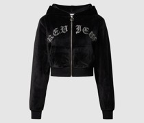 Sweatjacke mit Label-Detail