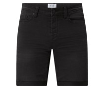 Regular Fit Jeansshorts aus Sweat Denim Modell 'Ply'