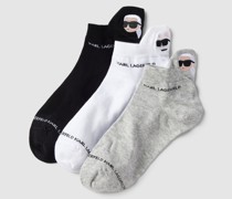 Sneakersocken mit Motiv-Stitching im 3er-Pack Modell 'IKONIK'