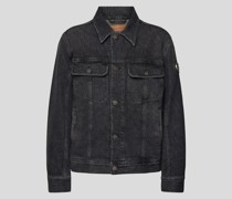 Jeansjacke mit Label-Detail