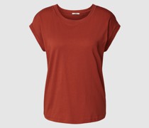 T-Shirt mit geripptem Rundhalsausschnitt