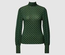Longsleeve mit Allover-Muster und Stehkragen